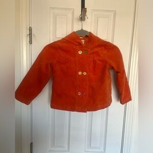 Gymboree Girls Vibrant Orange Hooded Pea Coat